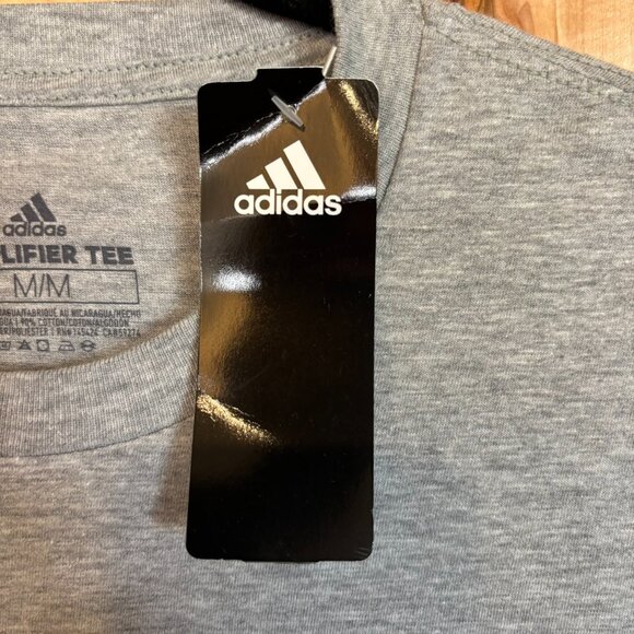 New Set of 2 Men's Adidas Amplifier T Shirts Gray Black Logo M Medium - Picture 10 of 13